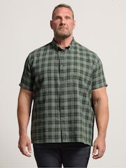 BadRhino Big & Tall Green Checked Short Sleeve Shirt - Image 1 of 6