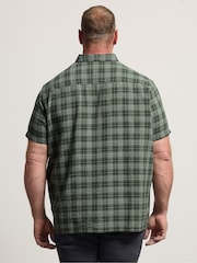 BadRhino Big & Tall Green Checked Short Sleeve Shirt - Image 3 of 6