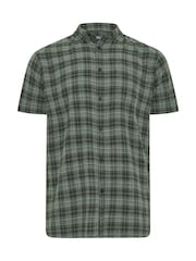 BadRhino Big & Tall Green Checked Short Sleeve Shirt - Image 5 of 6