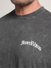 BadRhino Big & Tall Grey IronRhino Acid Wash Old Eng T-Shirt - Image 4 of 7