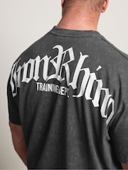 BadRhino Big & Tall Grey IronRhino Acid Wash Old Eng T-Shirt - Image 5 of 7