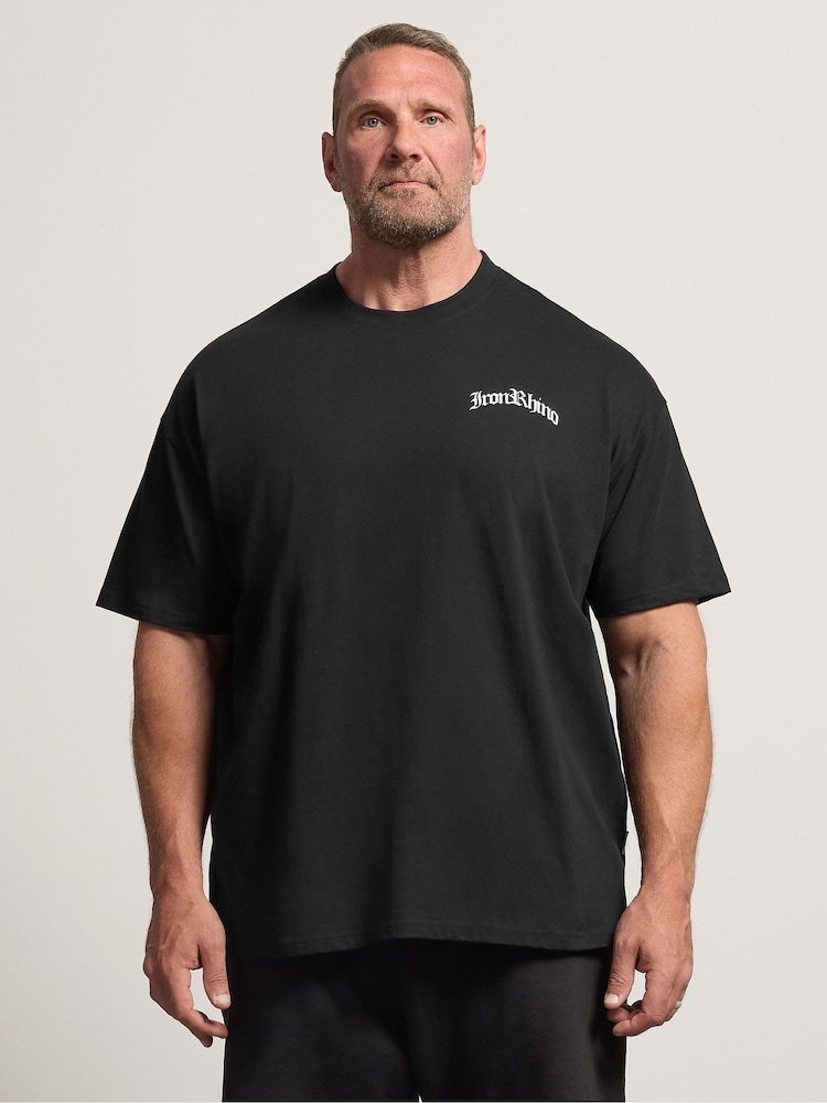 BadRhino Big & Tall Black IronRhino Old English T-Shirt - Image 1 of 7 BadRhino Big & Tall Black IronRhino Old English T-Shirt - Image 1 of 7