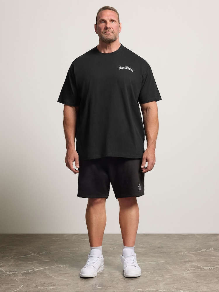 BadRhino Big & Tall Black IronRhino Old English T-Shirt - Image 2 of 7 BadRhino Big & Tall Black IronRhino Old English T-Shirt - Image 2 of 7