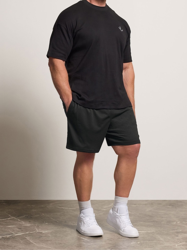 BadRhino Big & Tall Black Plain Mesh Shorts - Image 1 of 6 BadRhino Big & Tall Black Plain Mesh Shorts - Image 1 of 6