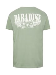 BadRhino Big & Tall Green Paradise Acid Wash T-Shirt - Image 6 of 6