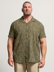 BadRhino Big & Tall Green Knitted Revere Shirt - Image 1 of 6