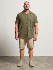 BadRhino Big & Tall Green Knitted Revere Shirt - Image 2 of 6
