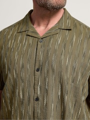 BadRhino Big & Tall Green Knitted Revere Shirt - Image 4 of 6