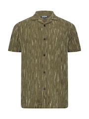 BadRhino Big & Tall Green Knitted Revere Shirt - Image 5 of 6
