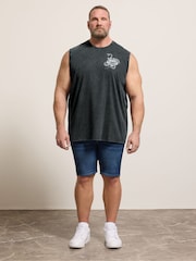 BadRhino Big & Tall Black Acid Wash Tiger Snake Vest - Image 3 of 7