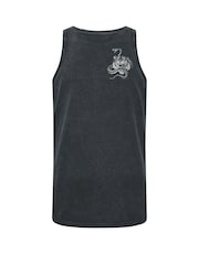 BadRhino Big & Tall Black Acid Wash Tiger Snake Vest - Image 6 of 7