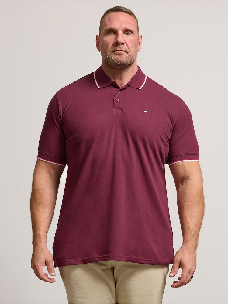 BadRhino Big & Tall Red Tipped Polo Shirt - Image 1 of 6