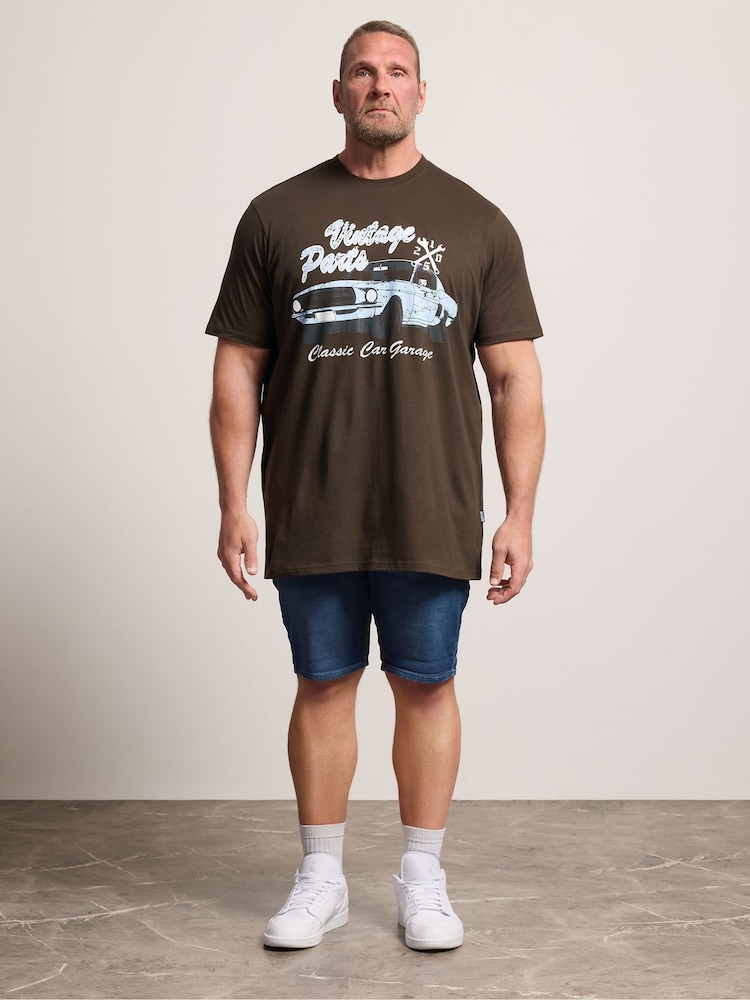 BadRhino Big & Tall Brown Long Vintage Parts Delicioso T-Shirt - Image 2 of 6 BadRhino Big & Tall Brown Long Vintage Parts Delicioso T-Shirt - Image 2 of 6