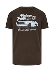 BadRhino Big & Tall Brown Long Vintage Parts Delicioso T-Shirt - Image 5 of 6