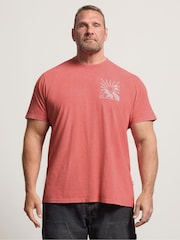 Rojo - Regular - Camiseta BadRhino Big & Tall Sunset Acid Wash - Imagen 1 de 7