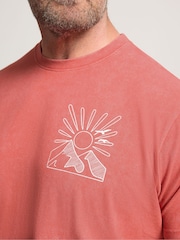 Rojo - Regular - Camiseta BadRhino Big & Tall Sunset Acid Wash - Imagen 4 de 7