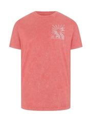 Rojo - Regular - Camiseta BadRhino Big & Tall Sunset Acid Wash - Imagen 6 de 7