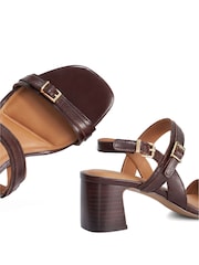 Dune London Dark Brown Jiving Block Heeled Sandals - Image 6 of 6