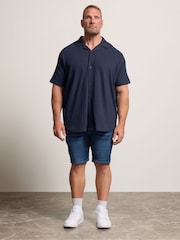 BadRhino Big & Tall Blue Revere Neck Slub Shirt - Image 2 of 6