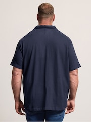 BadRhino Big & Tall Blue Revere Neck Slub Shirt - Image 3 of 6