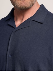 BadRhino Big & Tall Blue Revere Neck Slub Shirt - Image 4 of 6