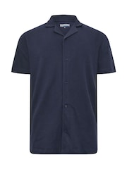 BadRhino Big & Tall Blue Revere Neck Slub Shirt - Image 5 of 6