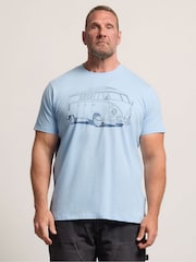 BadRhino Big & Tall Blue Campervan T-Shirt - Image 1 of 6