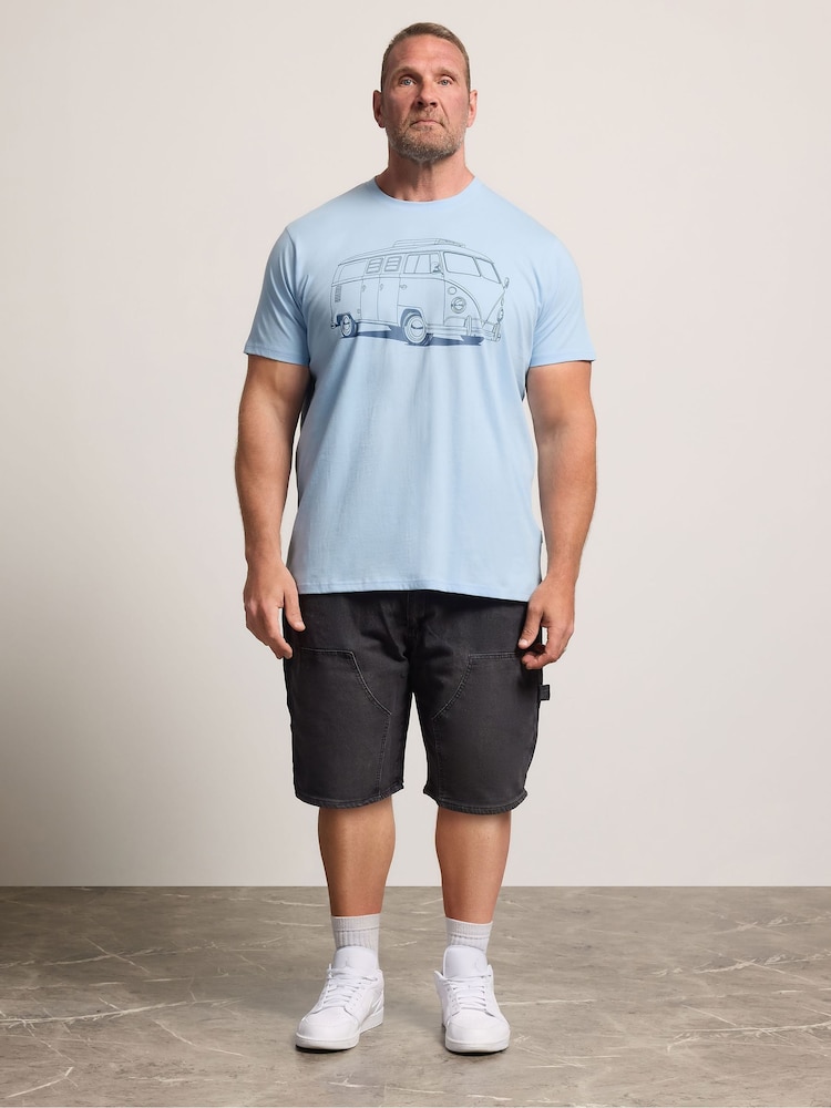BadRhino Big & Tall Blue Campervan T-Shirt - Image 2 of 6 BadRhino Big & Tall Blue Campervan T-Shirt - Image 2 of 6