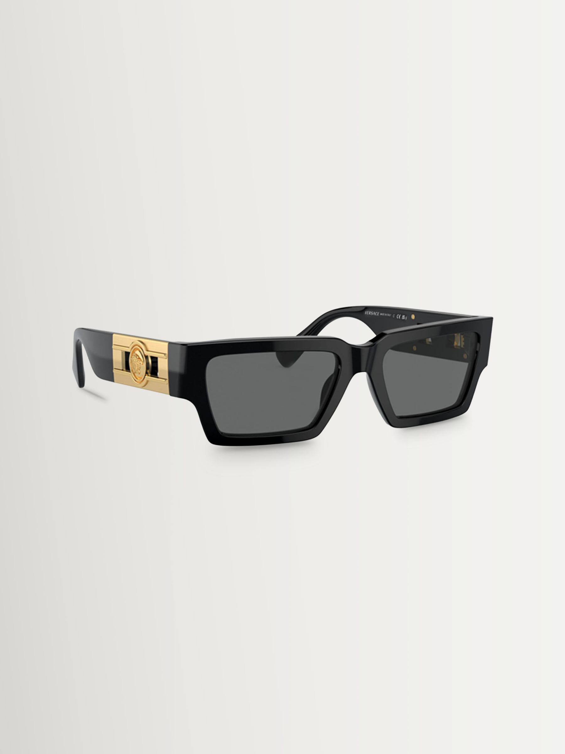 Versace Rectangle Unisex Black Dark Grey VE4459 - One Size - Image 7