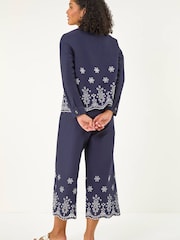 Roman Blue Anglaise Cotton Lace Jacket - Image 2 of 5