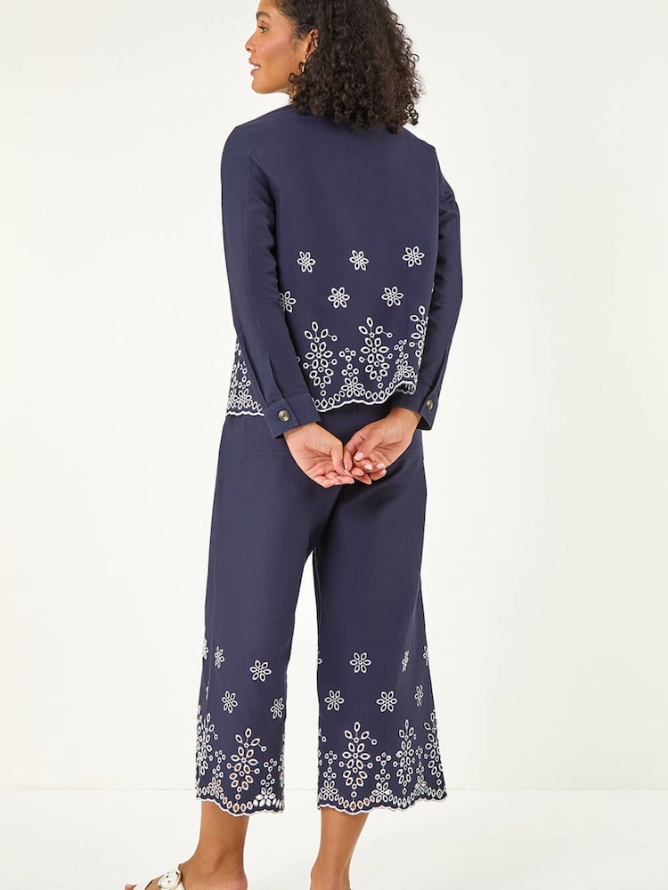 Roman Blue Anglaise Cotton Lace Jacket - Image 2 of 5