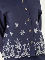 Roman Blue Anglaise Cotton Lace Jacket - Image 4 of 5