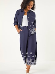 Roman Blue Anglaise Cotton Lace Jacket - Image 5 of 5