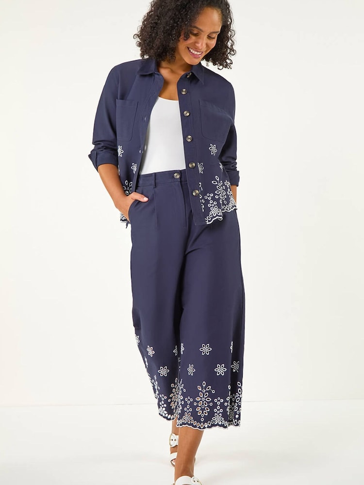 Roman Blue Anglaise Cotton Lace Jacket - Image 5 of 5