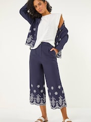 Roman Blue Anglaise Trim Culottes - Image 1 of 5