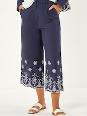 Roman Blue Anglaise Trim Culottes - Image 4 of 5