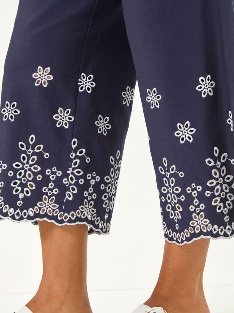 Roman Blue Anglaise Trim Culottes - Image 6 of 6