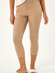 Roman Brown Cropped Stretch Denim Leggings - Image 4 of 5