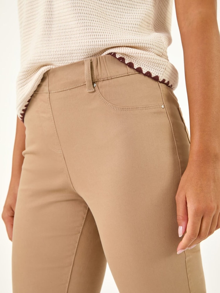 Roman Brown Cropped Stretch Denim Leggings - Image 5 of 5