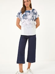 Roman Grey Floral Print Embellished T-Shirt - Image 1 of 5