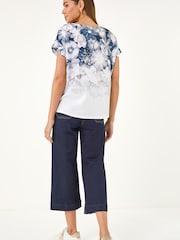 Roman Grey Floral Print Embellished T-Shirt - Image 3 of 5