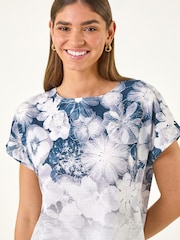 Roman Grey Floral Print Embellished T-Shirt - Image 4 of 5