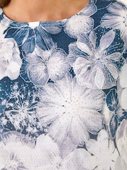Roman Grey Floral Print Embellished T-Shirt - Image 5 of 5