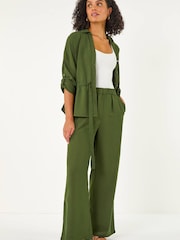 Roman Green Safari Tie Front Shirt - Image 2 of 5