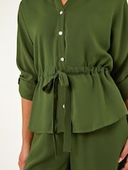 Roman Green Safari Tie Front Shirt - Image 5 of 5