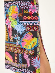Roman Black Pineapple Print Strappy Midi Dress - Image 5 of 5