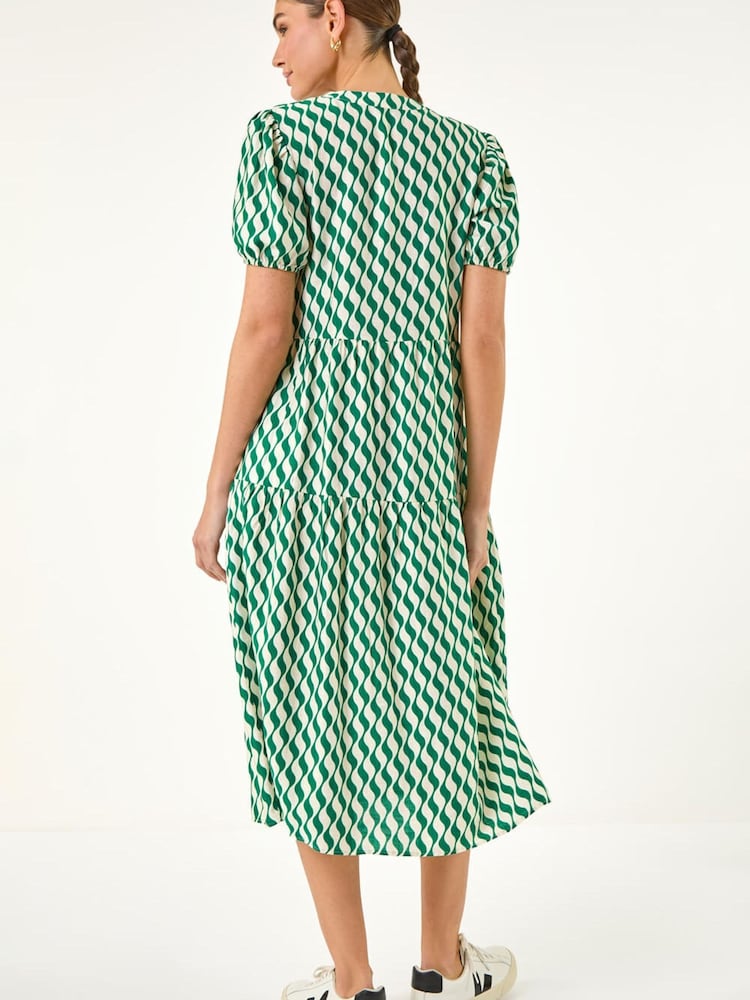 green geo dress Buy Roman Print Button Shirt Midi from Next USA Mini dress