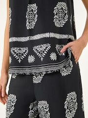 Roman Black Mono Border Print Vest - Image 5 of 5