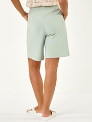 Roman Green Drawcord Stretch Culottes Shorts - Image 3 of 5