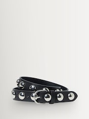 Loeffler Randall Black Issa Dome Studded Belt - Image 1 of 2